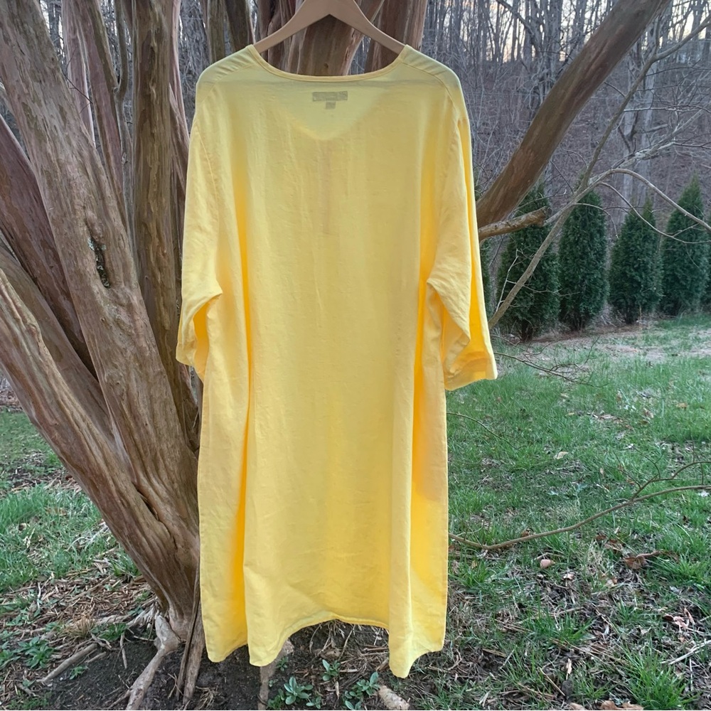Flax Linen Long Sleeve Dess in a Sunny Yellow - Picture 12 of 14
